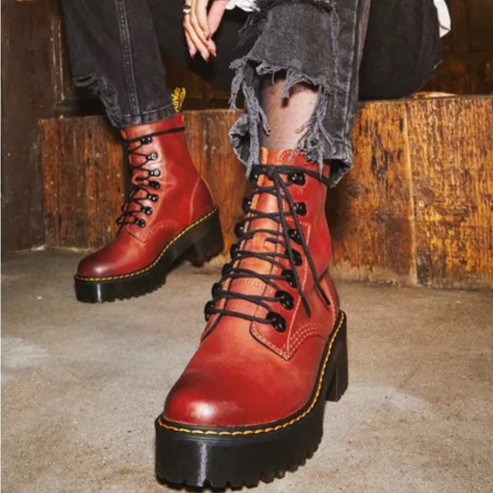 Dr. Martens Red Lace Up Boots